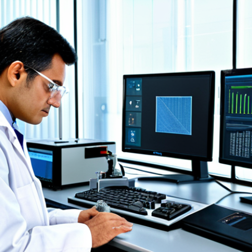 Home 22 Material Testing in a Lab**
"A materials engineer in a clean, modern laboratory, fully clothed in appropriate lab attire, examining a metal sample after a tensile test. Background shows various testing machines and computer screens displaying data. The scene is well-lit and professional. Perfect anatomy, correct proportions, natural pose. Safe for work, appropriate content, fully clothed, professional."
**