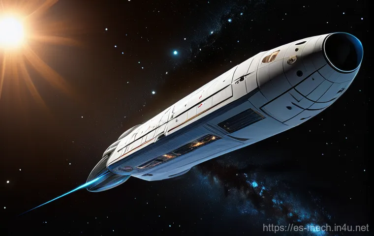 기계공학 우주비행기술 - **Prompt:** A highly detailed, realistic illustration of a cutting-edge, sleek spacecraft showcasing...