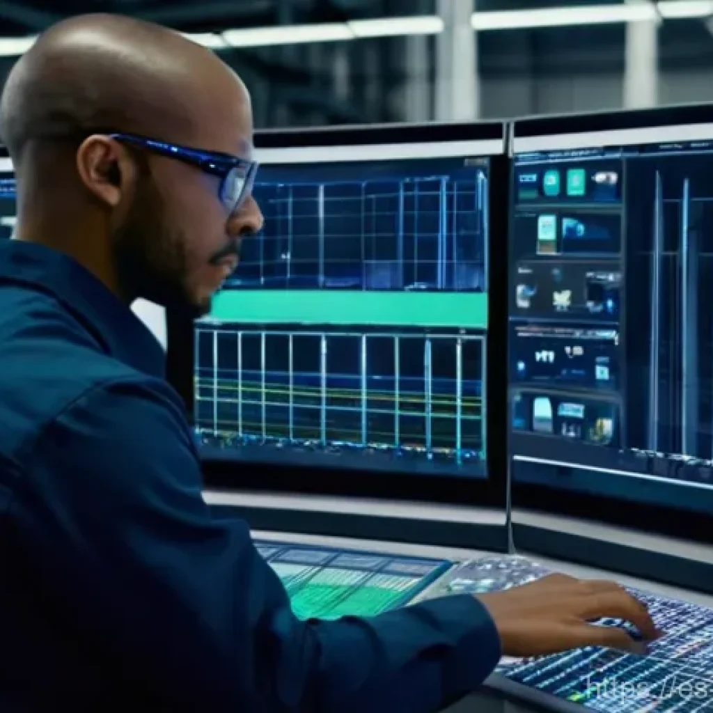 기계공학 기계설계 - **User-Centered Design in a Modern Industrial Control Room**
    A highly skilled engineer, mid-30s,...